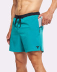 Flow Men's Lined Hot Yoga Shorts 5" - Glacier Green