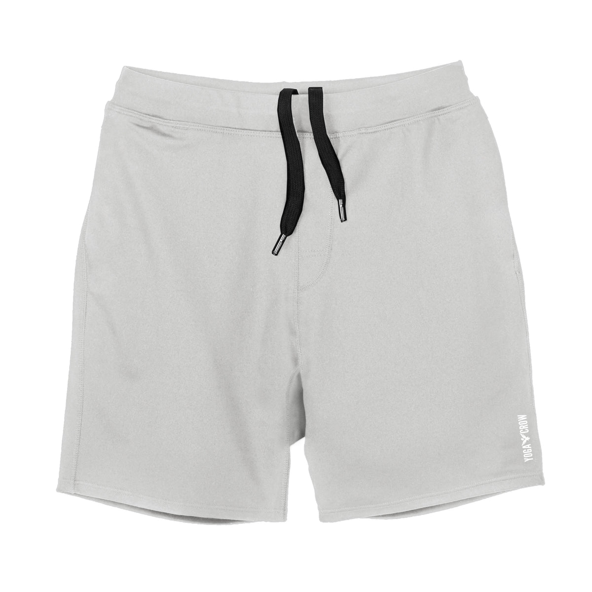 Yoga Crow Men s Pocketless Swerve Yoga Shorts with Liner in Light Grey