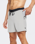 Flow Men's Lined Hot Yoga Shorts 5" - Aluminum