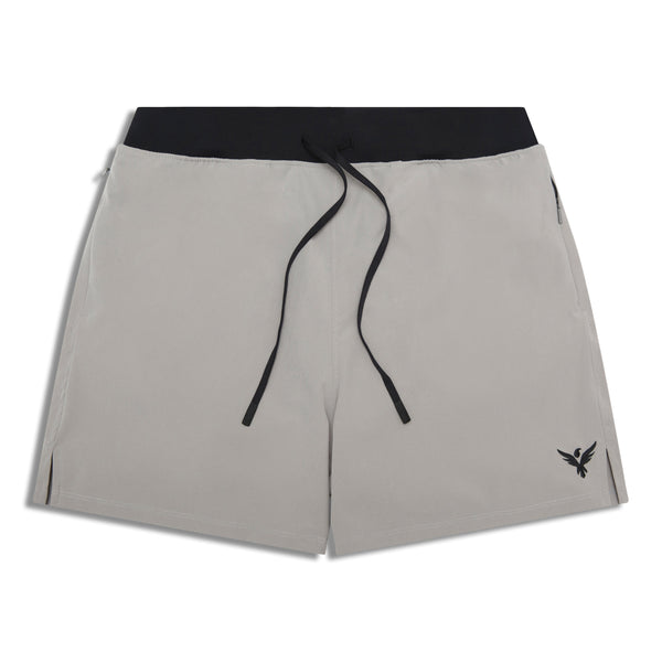 Yoga Crow™ Men's FLOW SHORTS with Liner & Pockets in Aluminum
